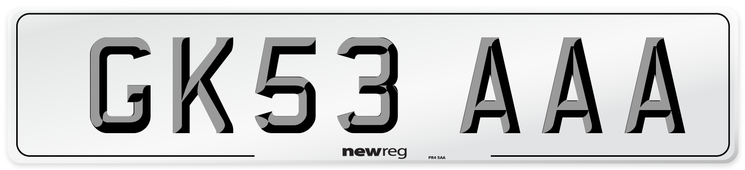 GK53 AAA Number Plate from New Reg